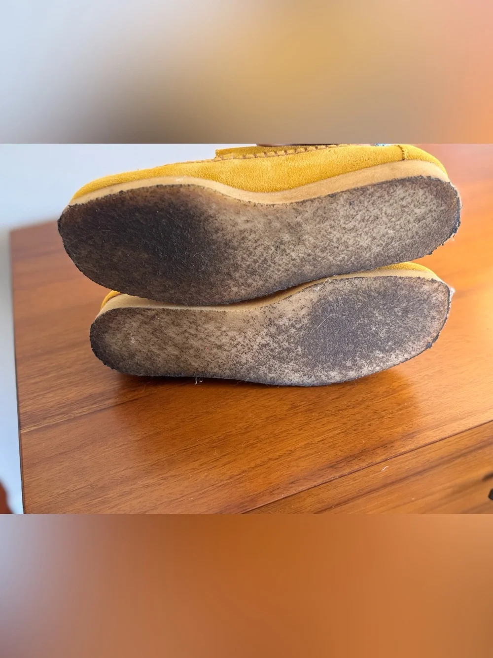 Clarks Originals Weaver Suede Shoes Mustard Yellow 9.5
